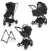 FOPPAPEDRETTI Sistema Combinato TicToc i-Size colore Ebony - trio full - navicella, passeggino, ovetto seggiolino auto, base Elevo