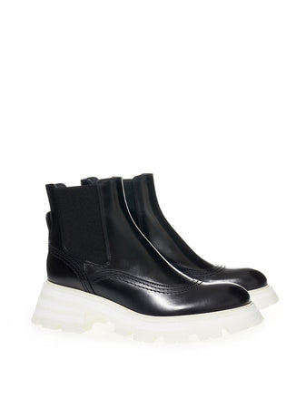 Alexander McQueen Stivaletti Chelsea tacco Bianco da donna
