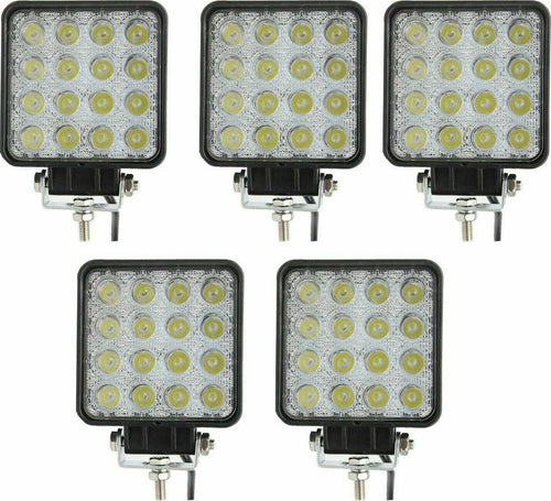 5X-48W-LED-LUCE-FARO-12V-24V-LAMPADA-DA-LAVORO-FARETTO-AUTO-BARCA-CAMION-KLW-SUV