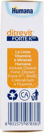 5x Humana Ditrevit Forte K50 Integratore Alimentare Per Bambini (15 Ml Ciascuno) Con Vitamine D E K E Dha Salute e cura della persona/Vitamine minerali e integratori/Multivitamine e minerali Sanitaria Gioia del Bimbo - Villa San Giovanni, Commerciovirtuoso.it