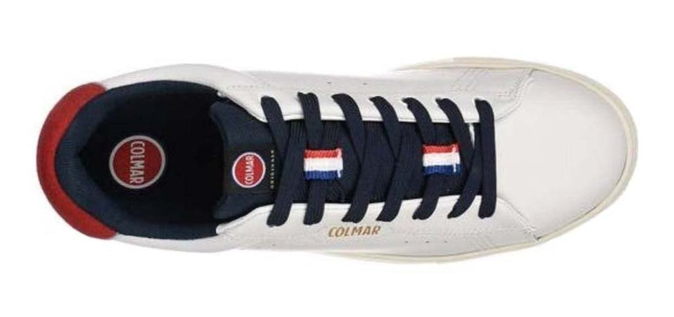COLMAR Sneakers Uomo art. BATES GRADE 063 in pelle White-Navy-Red