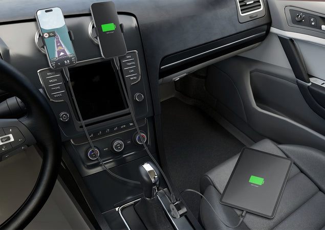 Cellularline Caricatore Auto 60W con Cavo Retrattile Nero