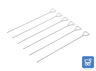 6 Pezzi Spiedini per Barbecue 29 cm Acciaio INOX per Girare il Cibo su Graticole