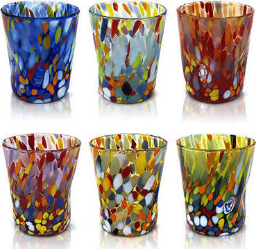 6 Bicchieri da CAFFE'/LIQUORE In Vetro di Murano Venezia Colorato Bicchiere con Murrine Design Stile CLASSIC Moderno Prodotto a Mano in Italia Casa e cucina/Stoviglie/Bicchieri e cristalli/Bicchieri da liquore Mazzega Art & Design - Murano, Commerciovirtuoso.it