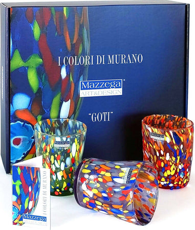 6 Bicchieri Tumbler In Vetro i Colori Di Murano Bicchiere Da Acqua Prodotto A Mano In Italia Tumble-clas-mix Con Scatola Regalo Casa e cucina/Stoviglie/Bicchieri e cristalli/Tumbler Mazzega Art & Design - Murano, Commerciovirtuoso.it