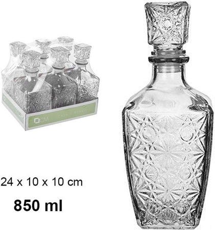 6 Bottiglia Vintage Per Liquore Wiskey Cognac Scotch In Vetro Con Tappo 10x24cm Casa e cucina/Stoviglie/Bicchieri e cristalli/Brocche carraffe e decanter/Brocche Trade Shop italia - Napoli, Commerciovirtuoso.it
