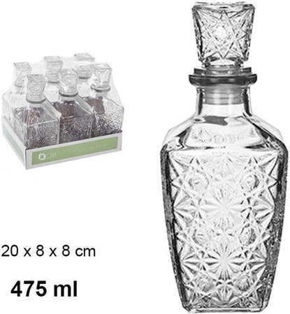 6 Bottiglia Vintage Per Liquore Wiskey Cognac Scotch In Vetro Con Tappo 8x20cm Casa e cucina/Stoviglie/Bicchieri e cristalli/Brocche carraffe e decanter/Brocche Trade Shop italia - Napoli, Commerciovirtuoso.it
