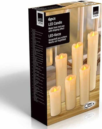 6 CANDELE A LED IN VERA CERA ALTEZZA DIVERSA DECORAZIONE TAVOLO FESTA RICORDO Illuminazione/Illuminazione per interni/Illuminazione speciale/Candele LED Trade Shop italia - Napoli, Commerciovirtuoso.it