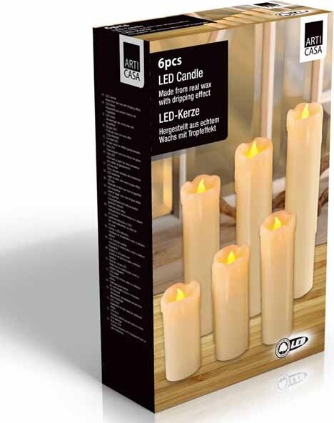 6 CANDELE A LED IN VERA CERA ALTEZZA DIVERSA DECORAZIONE TAVOLO FESTA RICORDO Illuminazione/Illuminazione per interni/Illuminazione speciale/Candele LED Trade Shop italia - Napoli, Commerciovirtuoso.it