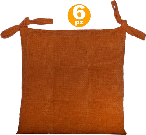 6 COPRISEDIA CUSCINI ARANCIONE 4 PUNTI CON 2 LACCI CUSCINO PER SEDIE IMBOTTITO Casa e cucina/Tessili per la casa/Fodere/Fodere coprisedia Trade Shop italia - Napoli, Commerciovirtuoso.it