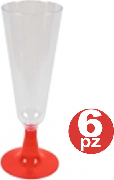 6 Flute In Plastica Calice Per Champagne Spumante Prosecco Trasparente Rosso 133 Casa e cucina/Stoviglie/Bicchieri e cristalli/Calici da vino Trade Shop italia - Napoli, Commerciovirtuoso.it