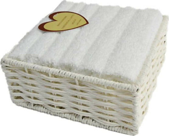 6x Lavette Bagno Spugna Di Cotone Con Cestino Set Asciugamani Bagno Ospiti 30x30cm Tinta Unita Asciugamano 100% Co Kit 6 Lavette In Spugna Bianco E Dintorni 26766 Casa e cucina/Tessili per la casa/Biancheria da bagno/Asciugamani/Set di asciugamani Puleo Casa - Palermo, Commerciovirtuoso.it