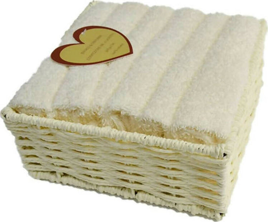 6x Lavette Bagno Spugna Di Cotone Con Cestino Set Asciugamani Bagno Ospiti 30x30cm Tinta Unita Asciugamano 100% Co Kit 6 Lavette In Spugna Bianco E Dintorni 26766 Casa e cucina/Tessili per la casa/Biancheria da bagno/Asciugamani/Set di asciugamani Puleo Casa - Palermo, Commerciovirtuoso.it