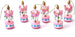 6-Mini-Carillon-Colore-Rosa-Giostra-Cavalli-Decorazione-In-Legno-8x3.5cm-Gancio