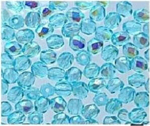 6-mm-Tondo-Sfaccettato-Perline-Di-Vetro-7080-Aqua-AB-QTY-1