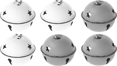 6 palline a campanella natalizie in metallo Bianco e Argento da Ø 5 cm Casa e cucina/Decorazioni per interni/Addobbi e decorazioni per ricorrenze/Decorazioni natalizie/Addobbi e decorazioni/Campanelli e campanelli da slitta MagiediNatale.it - Altamura, Commerciovirtuoso.it
