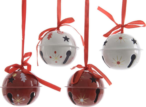 6 palline a campanella natalizie in metallo Bianco e Rosso da Ø 5 cm Casa e cucina/Decorazioni per interni/Addobbi e decorazioni per ricorrenze/Decorazioni natalizie/Addobbi e decorazioni/Campanelli e campanelli da slitta MagiediNatale.it - Altamura, Commerciovirtuoso.it