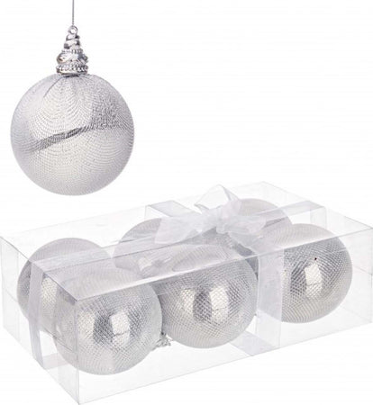 6 palline natalizie in PVC Argento Lucido da Ø 8 cm, Pendaglio Tinta Unita Casa e cucina/Decorazioni per interni/Addobbi e decorazioni per ricorrenze/Decorazioni natalizie/Addobbi e decorazioni/Palle e palline MagiediNatale.it - Altamura, Commerciovirtuoso.it