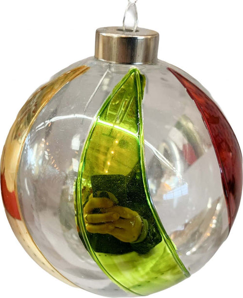 6 palline natalizie in vetro Trasparente con Vortice da Ø 10 cm, Pendaglio Decorato Casa e cucina/Decorazioni per interni/Addobbi e decorazioni per ricorrenze/Decorazioni natalizie/Addobbi e decorazioni/Palle e palline MagiediNatale.it - Altamura, Commerciovirtuoso.it