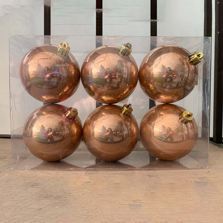6 palline per albero di natale in PVC Bronzo da Ø 8 cm pendaglio Tinta Unita Casa e cucina/Decorazioni per interni/Addobbi e decorazioni per ricorrenze/Decorazioni natalizie/Addobbi e decorazioni/Palle e palline MagiediNatale.it - Altamura, Commerciovirtuoso.it