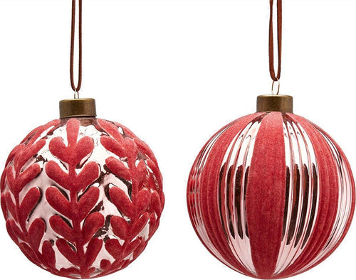 6 palline per albero di natale in vetro con velluto Rosa e Rosso da Ø 10 cm Casa e cucina/Decorazioni per interni/Addobbi e decorazioni per ricorrenze/Decorazioni natalizie/Addobbi e decorazioni/Palle e palline MagiediNatale.it - Altamura, Commerciovirtuoso.it