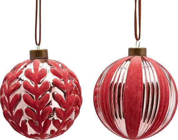 6 palline per albero di natale in vetro con velluto Rosa e Rosso da Ø 10 cm Casa e cucina/Decorazioni per interni/Addobbi e decorazioni per ricorrenze/Decorazioni natalizie/Addobbi e decorazioni/Palle e palline MagiediNatale.it - Altamura, Commerciovirtuoso.it