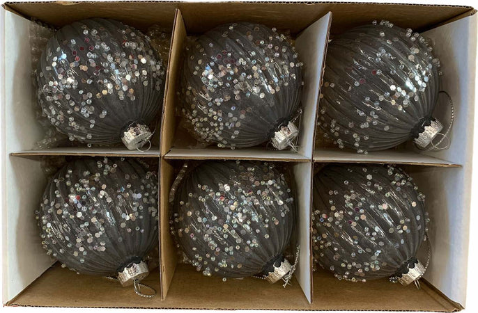 6 palline per albero di natale in vetro Nero con Spicchi da Ø 8 cm pendaglio decorato Casa e cucina/Decorazioni per interni/Addobbi e decorazioni per ricorrenze/Decorazioni natalizie/Addobbi e decorazioni/Palle e palline MagiediNatale.it - Altamura, Commerciovirtuoso.it