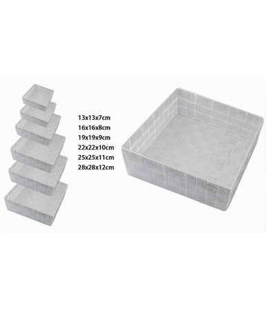 6 Pz Scatola In Tessuto Contenitori Organizer Bagno Armadio Grigio Chiaro 79072