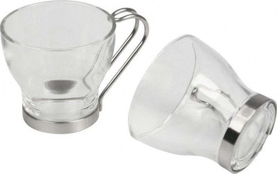 6 TAZZINE 100ml TAZZA CAFFE' IN VETRO CON MANICO ACCIAIO BICCHIERE ESPRESSO BAR Casa e cucina/Stoviglie/Piatti ciotole e vassoi/Tazze e piattini/Tazze e tazzine da caffè Trade Shop italia - Napoli, Commerciovirtuoso.it