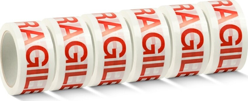 6 X NASTRO ADESIVO PER DA IMBALLAGGIO CHIUSURA SCATOLI 50 MT SCRITTA FRAGILE  Trade Shop italia - Napoli, Commerciovirtuoso.it