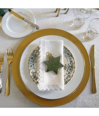 6 X Sottopiatti Natalizi In Plastica 33cm Decorazioni Natale Per La Tavola Gold