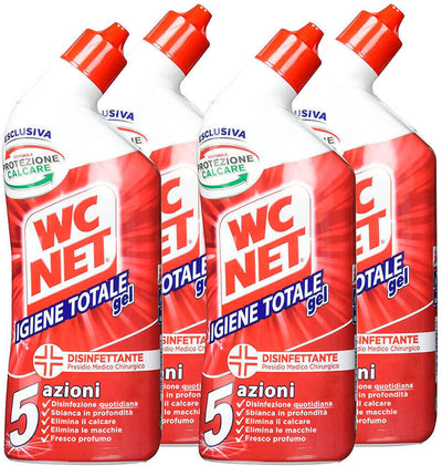 6 x Wc Net 700ml Pulitore Liquido Igiene Totale Gel 5 Azioni Disinfettante