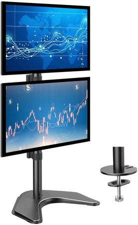 Supporto da Scrivania 2 Monitor 13-27'' Fissaggio con Base o Vite Passante