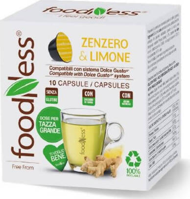 60 capsule Foodness Capsule Compatibili Dolce Gusto, Zenzero e Limone 6 blister x 10 pz Capsule Dolce Gusto Non solo caffè online - Albano Laziale, Commerciovirtuoso.it