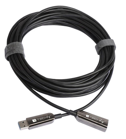 Cavo Ottico Attivo USB 3.2 SuperSpeed Active Optical Cable USB A M/F 30m Nero