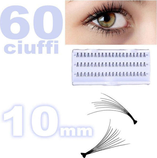 60-Ciuffi-Ciglia-Finte-10mm-Nero-Per-Ciglia-Naturali-Singole-Estensione-Make-Up