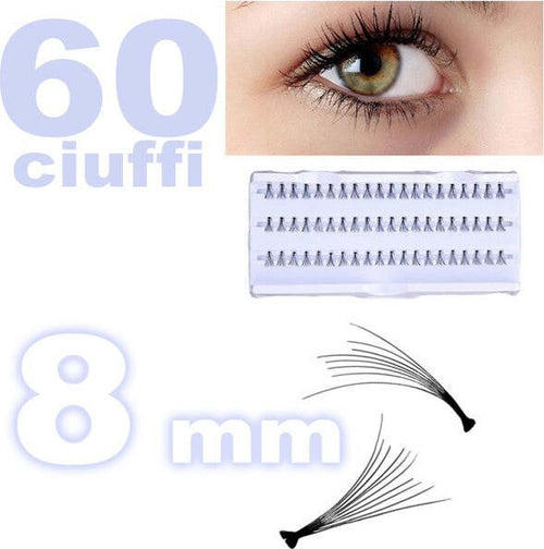 60-Ciuffi-Ciglia-Finte-8mm-Nero-Ciglia-Naturali-Estensione-Eyelashes-Make-Up