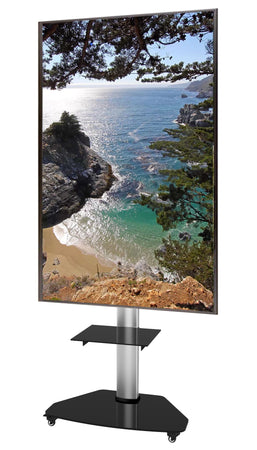Supporto a Pavimento con Mensola Trolley TV LCD/LED/Plasma 37-70'' Silver