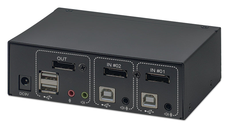 Switch KVM DisplayPort 1.2 a 2 porte 4K con Audio
