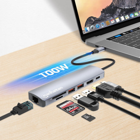 Docking Station USB-C PD 7-in-1 4K Hub Multiporta