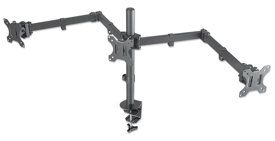 Supporto da Scrivania per 3 Monitor 13-27'' con Morsetto