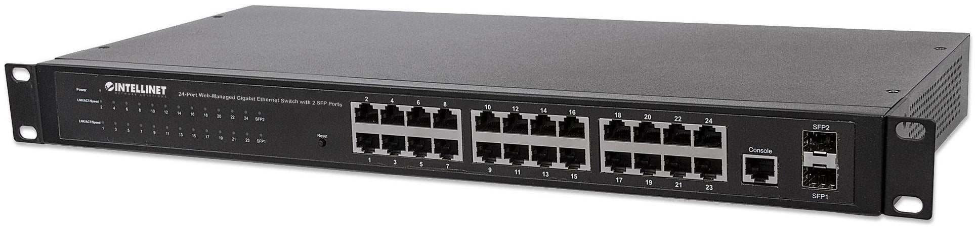 Switch 24 porte Web-Managed Gigabit Ethernet con 2 porte SFP