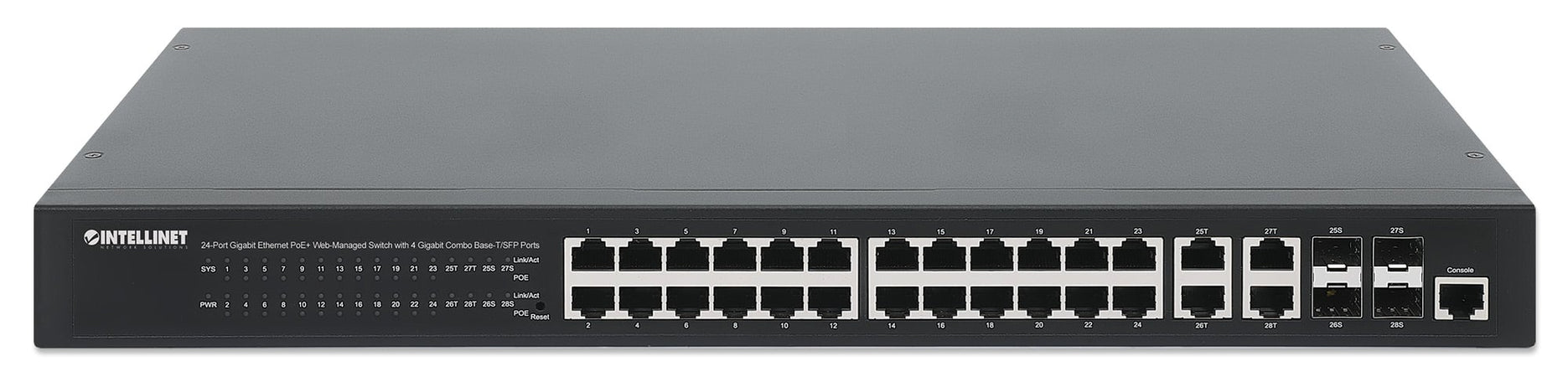 Switch 24p. Gigabit Ethernet PoE+ con 4p. Gigabit Combo Base-T/SFP