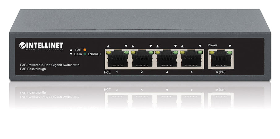 Switch Gigabit a 5 Porte con Alimentazione PoE Passante