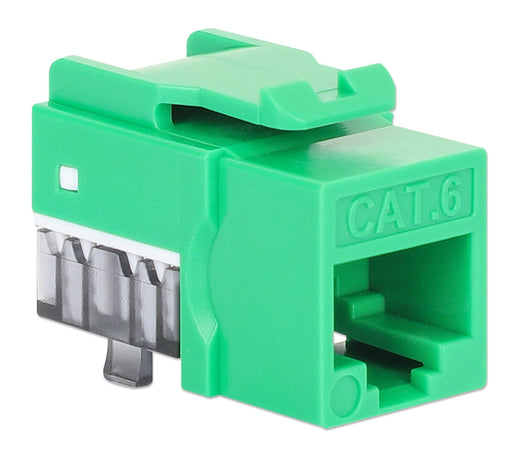 Frutto Keystone Slim Cat.6 per Cavo Rigido con Supporto Punch-Down 25 pz Verde