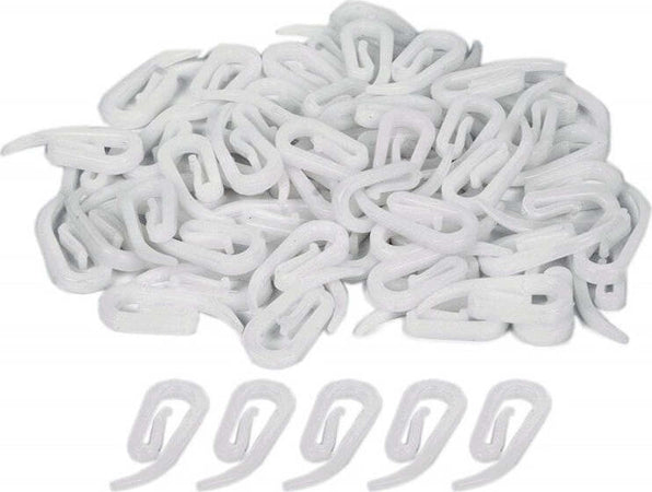60-Pezzi-Ganci-In-Plastica-Bianco-A-Proboscide-Papera-25mm-Per-Tende-Tenda