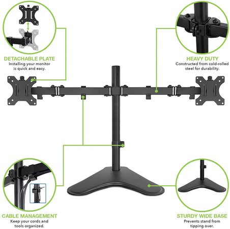 Supporto da scrivania per 2 Monitor 13-32'' con base