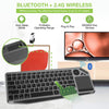 Tastiera Wireless Dual Mode Bluetooth & 2.4G per Smart TV Retroilluminata con Touchpad