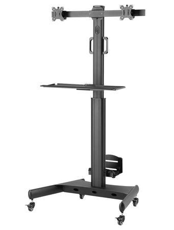 Trolley da Pavimento con Mensola e Porta PC per 2 TV LCD/LED/Plasma 13-32''