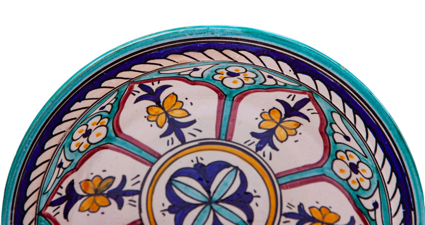 Biscottini Piatto Ceramica Marocchino Biscottini 33x33x9 Decorato a Mano Orientale Design